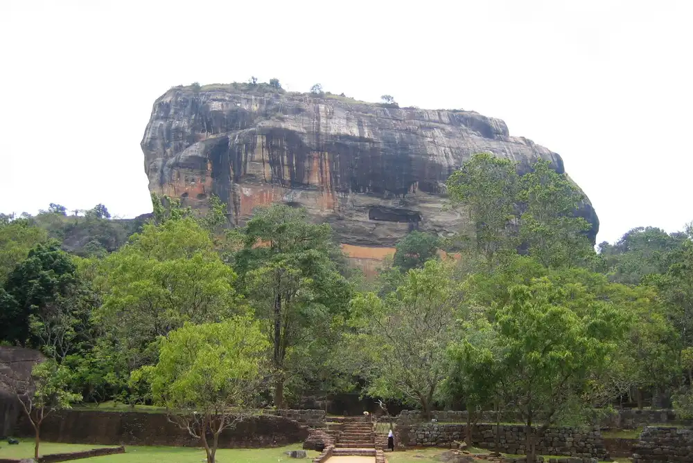 Image of the Sigiriya Rock Fortress with the pathway to the Peak