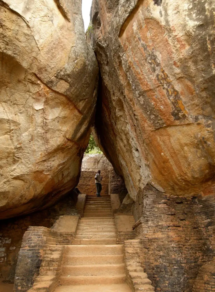 Photo of the pathway to the Sigiriya Rock Fortress passing the Boulder Garden