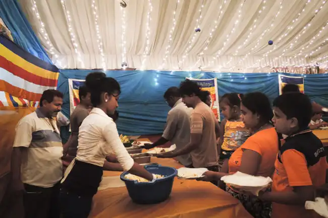 Image of Vesak Dansal and people enjoying Vesak in Colombo Sri Lanka