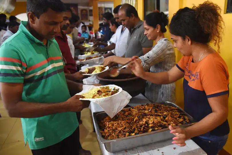 Image of Vesak Dansal and people enjoying Vesak in Colombo Sri Lanka