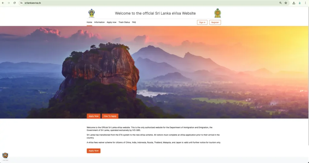 sri lanka official visa website homepage meshaun journeys