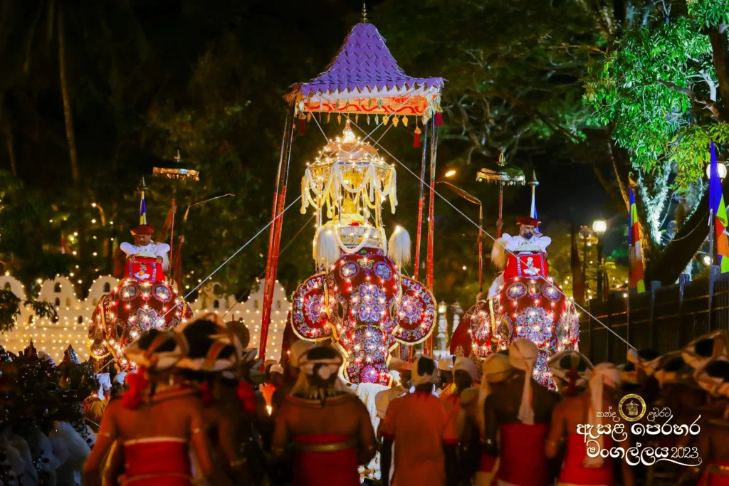 image of the Tooth Relic on an Elephant during the Kandy Esala Perahera festival in Sri Lanka