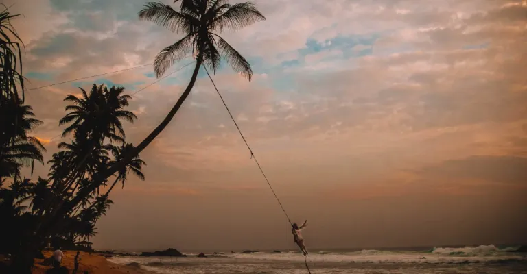 sri lanka honeymoon beach swing