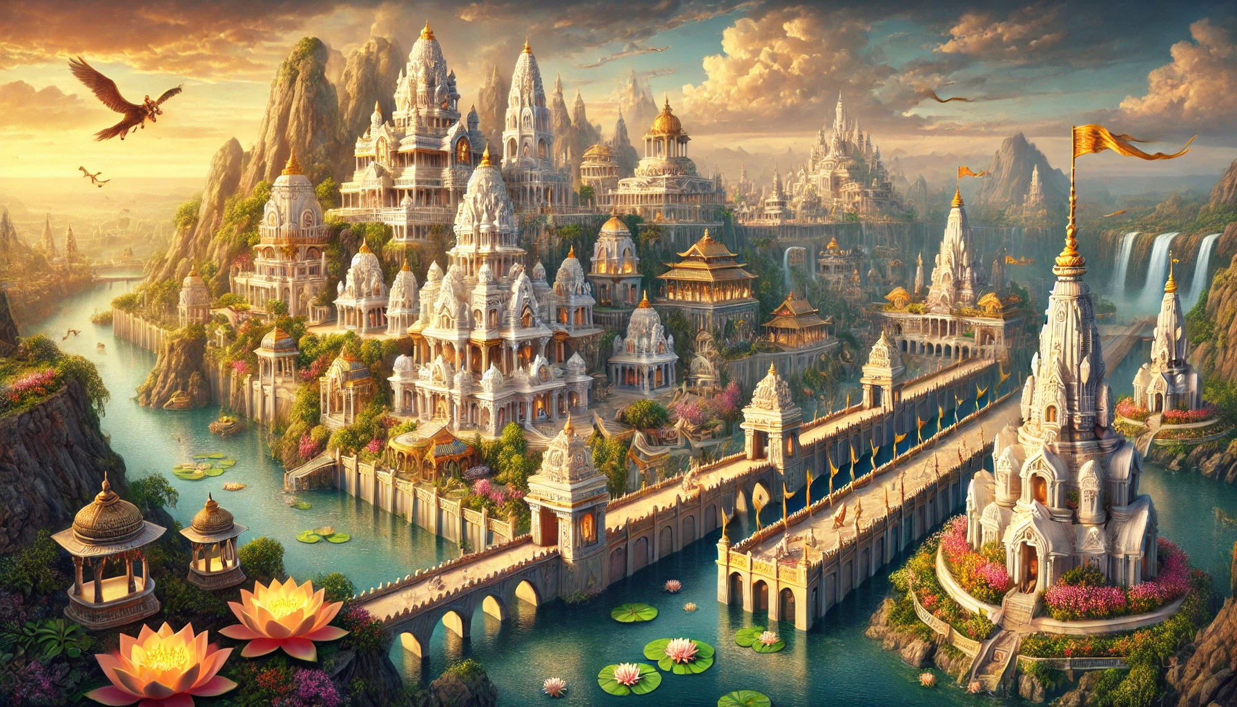 An AI generated image of the City of Lanka from Ramayana as mentioned by Hanuman and Valmiki